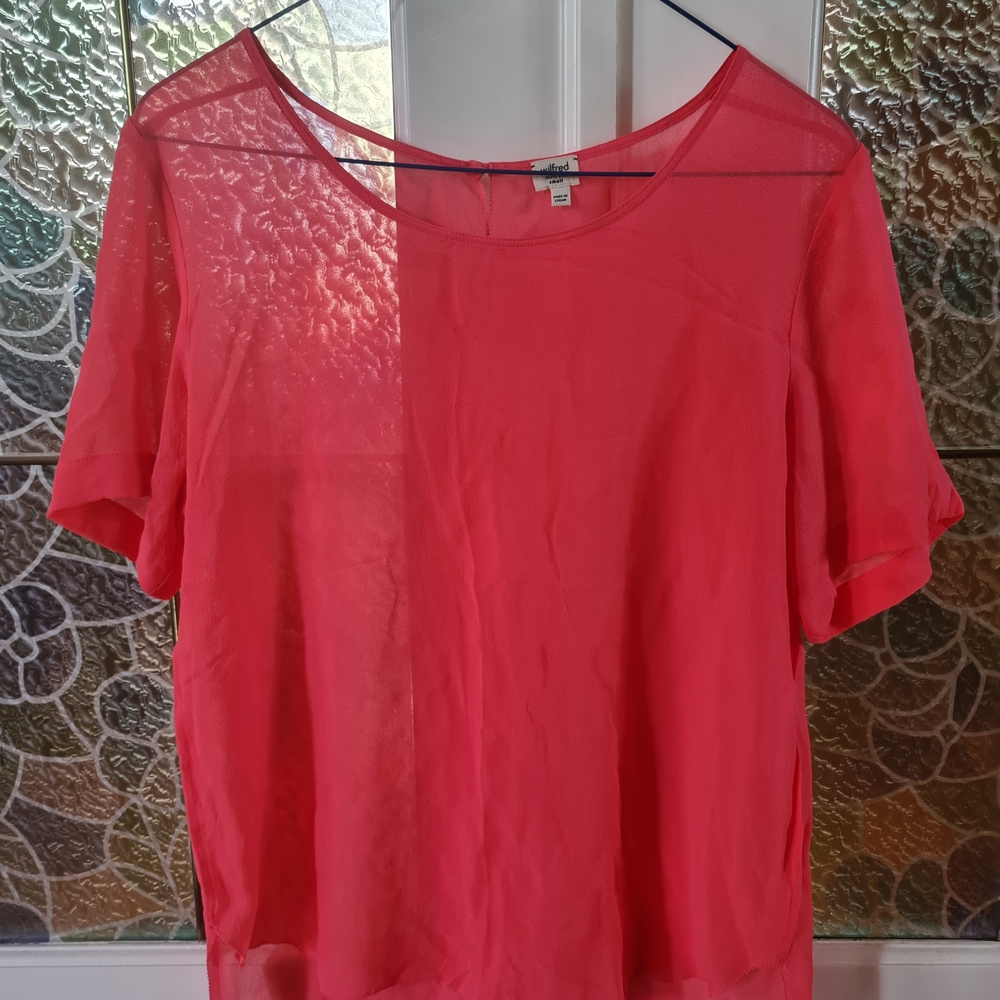 Wilfred Vibrant Pink Sheer Blouse
